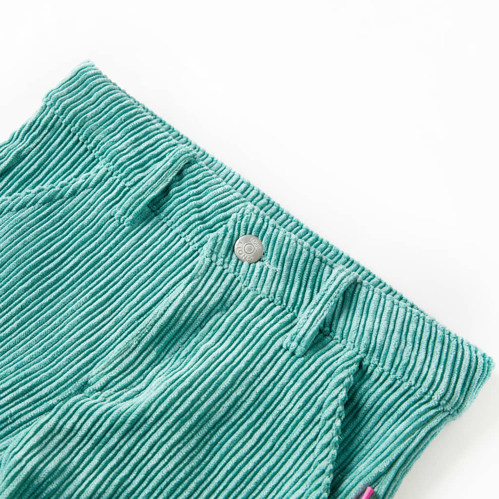 Pantaloni de copii din velur, verde mentă, 92 GartenMobel Dekor