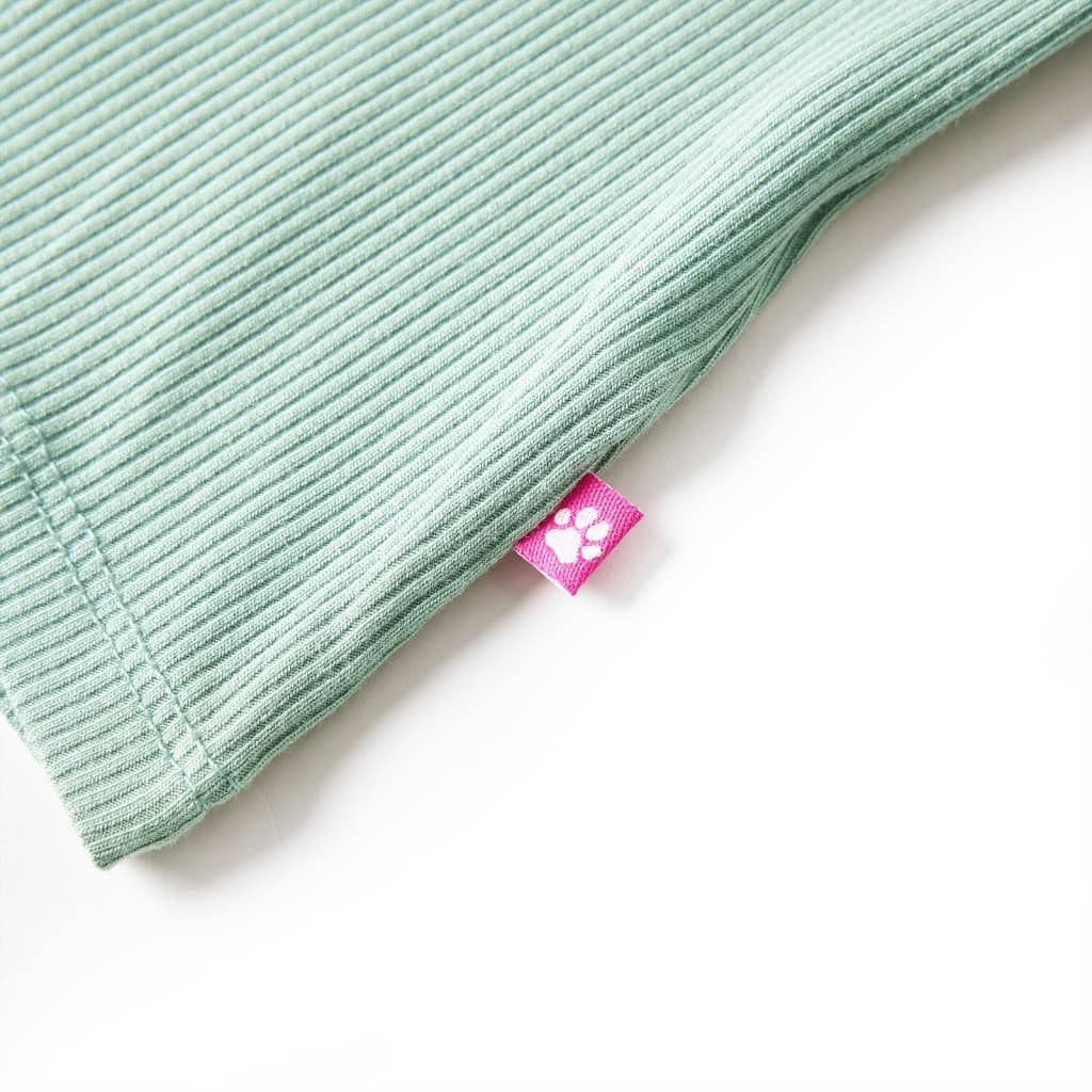 Tricou de copii cu mâneci lungi, guler tunică, verde mentă închis, 104 GartenMobel Dekor