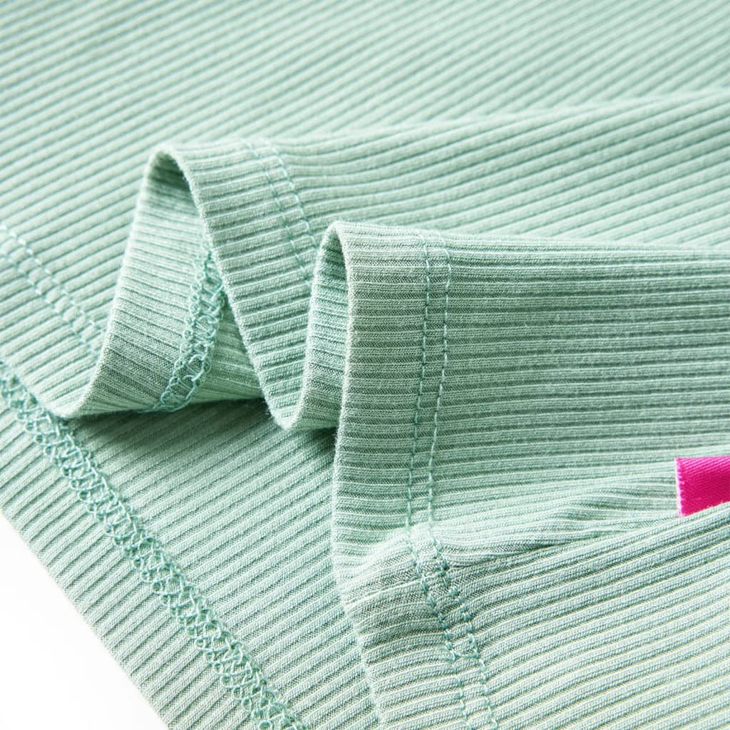 Tricou de copii cu mâneci lungi, guler tunică, verde mentă închis, 116 GartenMobel Dekor