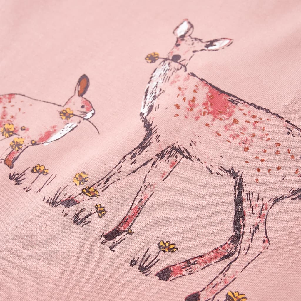 Tricou de copii cu mâneci lungi, roz, 104 GartenMobel Dekor