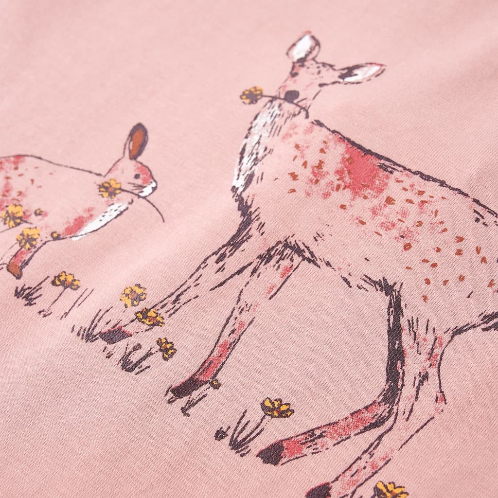 Tricou de copii cu mâneci lungi, roz, 128 GartenMobel Dekor