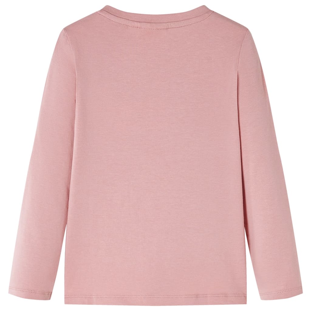 Tricou de copii cu mâneci lungi, roz, 128 GartenMobel Dekor