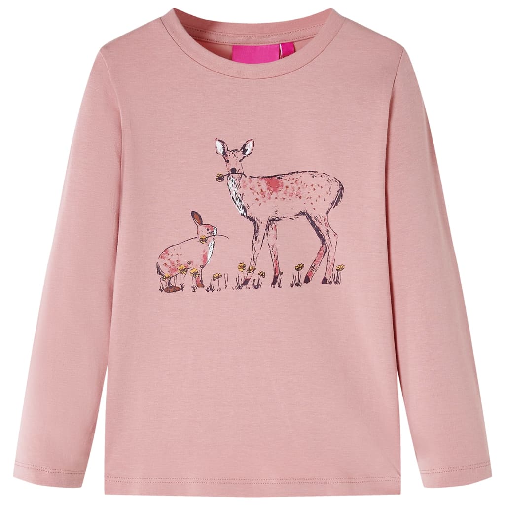 Tricou de copii cu mâneci lungi, roz, 92 GartenMobel Dekor