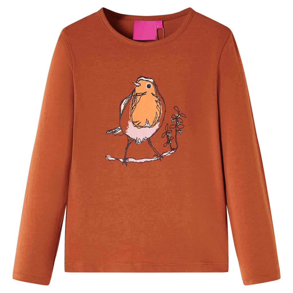 Tricou pentru copii cu mâneci lungi, coniac, 104 GartenMobel Dekor