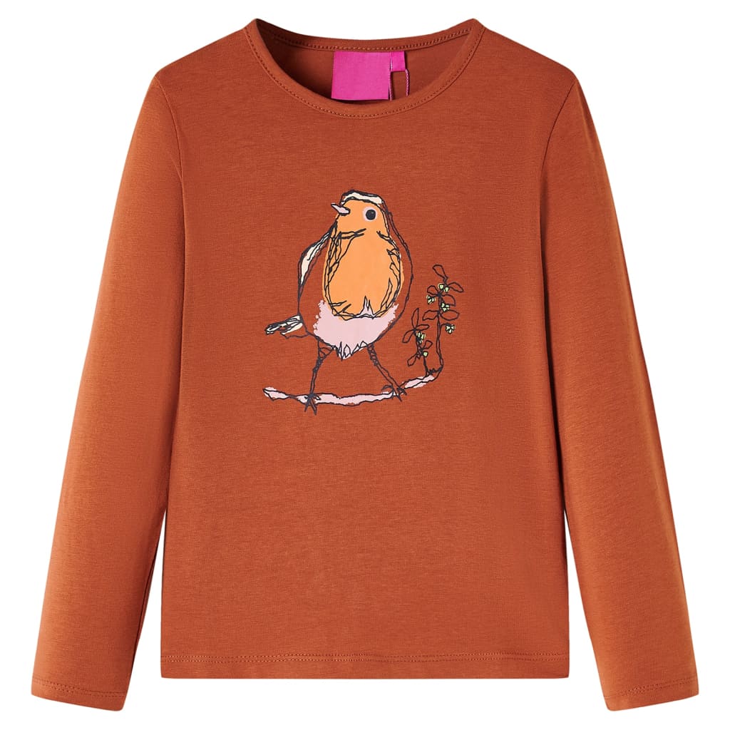 Tricou pentru copii cu mâneci lungi, coniac, 140 GartenMobel Dekor