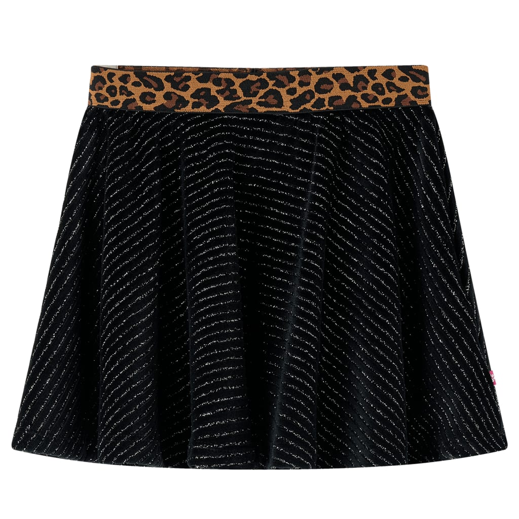 Fusta de copii cu talie leopard, negru, 92 GartenMobel Dekor