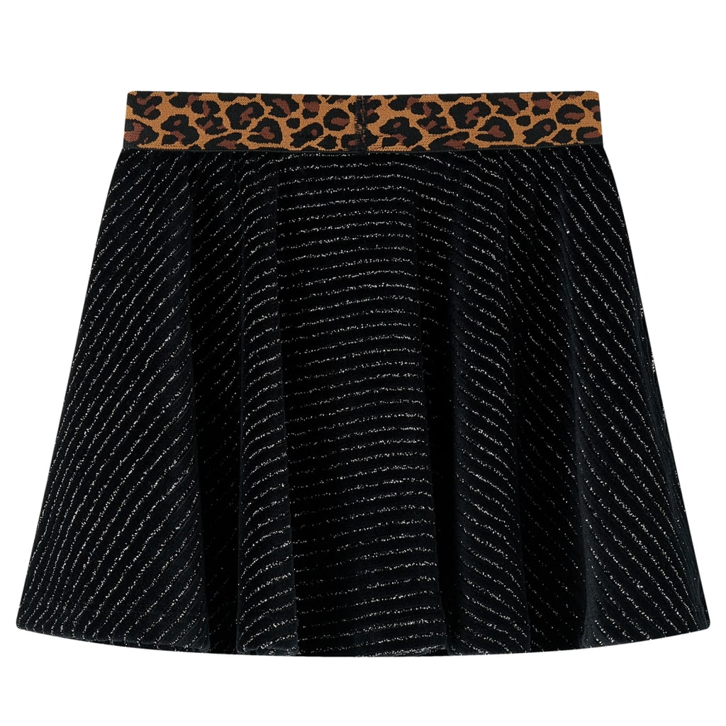 Fusta de copii cu talie leopard, negru, 92 GartenMobel Dekor
