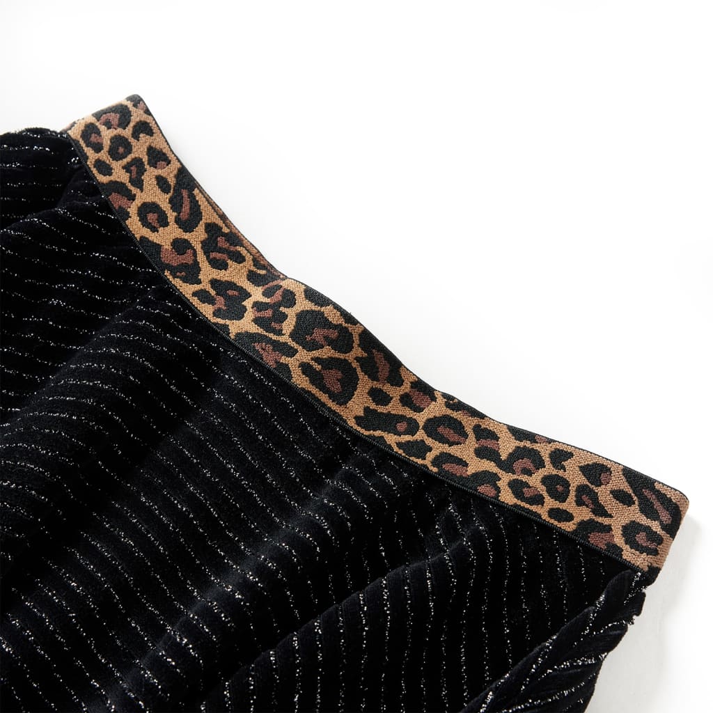 Fusta de copii cu talie leopard, negru, 92 GartenMobel Dekor