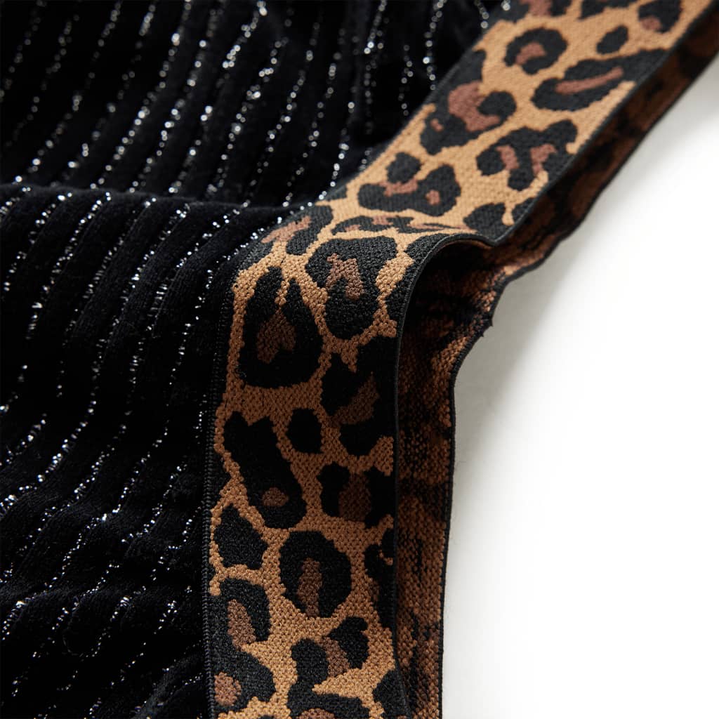 Fusta de copii cu talie tip leopard, negru, 116 GartenMobel Dekor