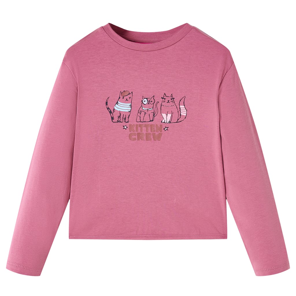 Tricou pentru copii cu mâneci lungi, zmeuriu, 104 GartenMobel Dekor