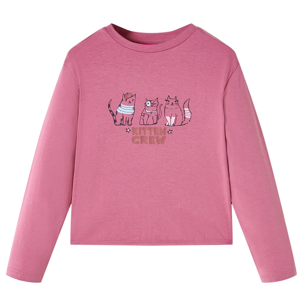 Tricou pentru copii cu mâneci lungi, zmeuriu, 92 GartenMobel Dekor