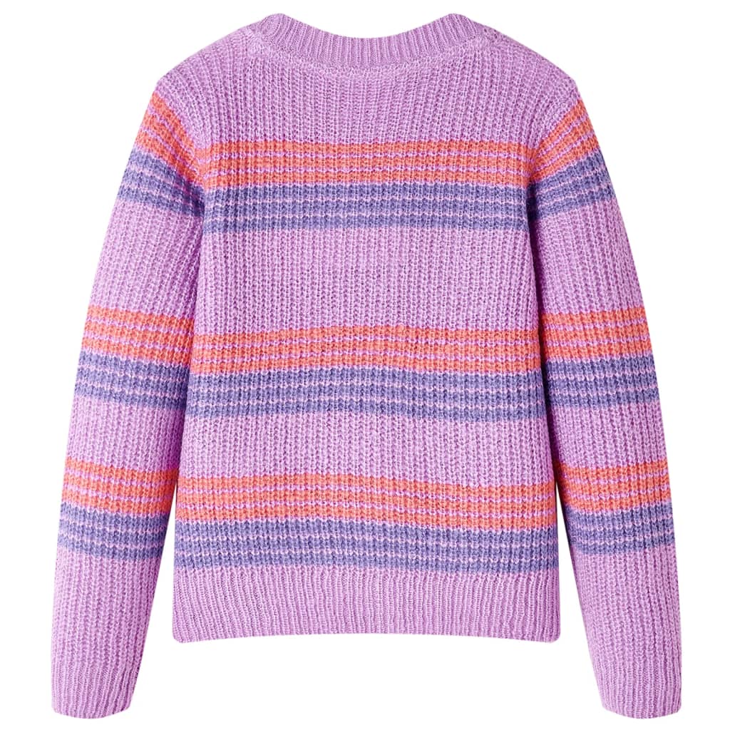 Pulover pentru copii tricotat, dungi liliac și roz, 104 GartenMobel Dekor