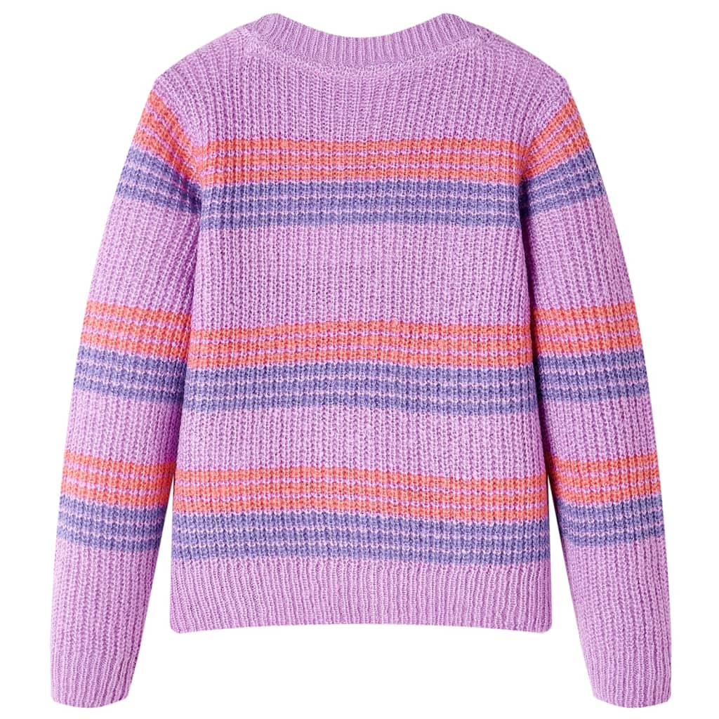 Pulover pentru copii tricotat, dungi liliac și roz, 116 GartenMobel Dekor