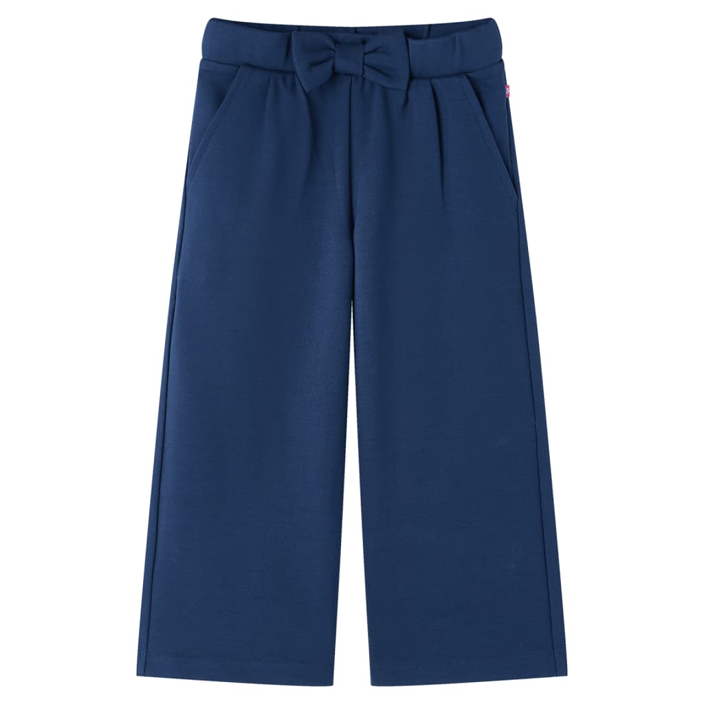 Pantaloni pentru copii cu picioare largi, bleumarin, 128 GartenMobel Dekor