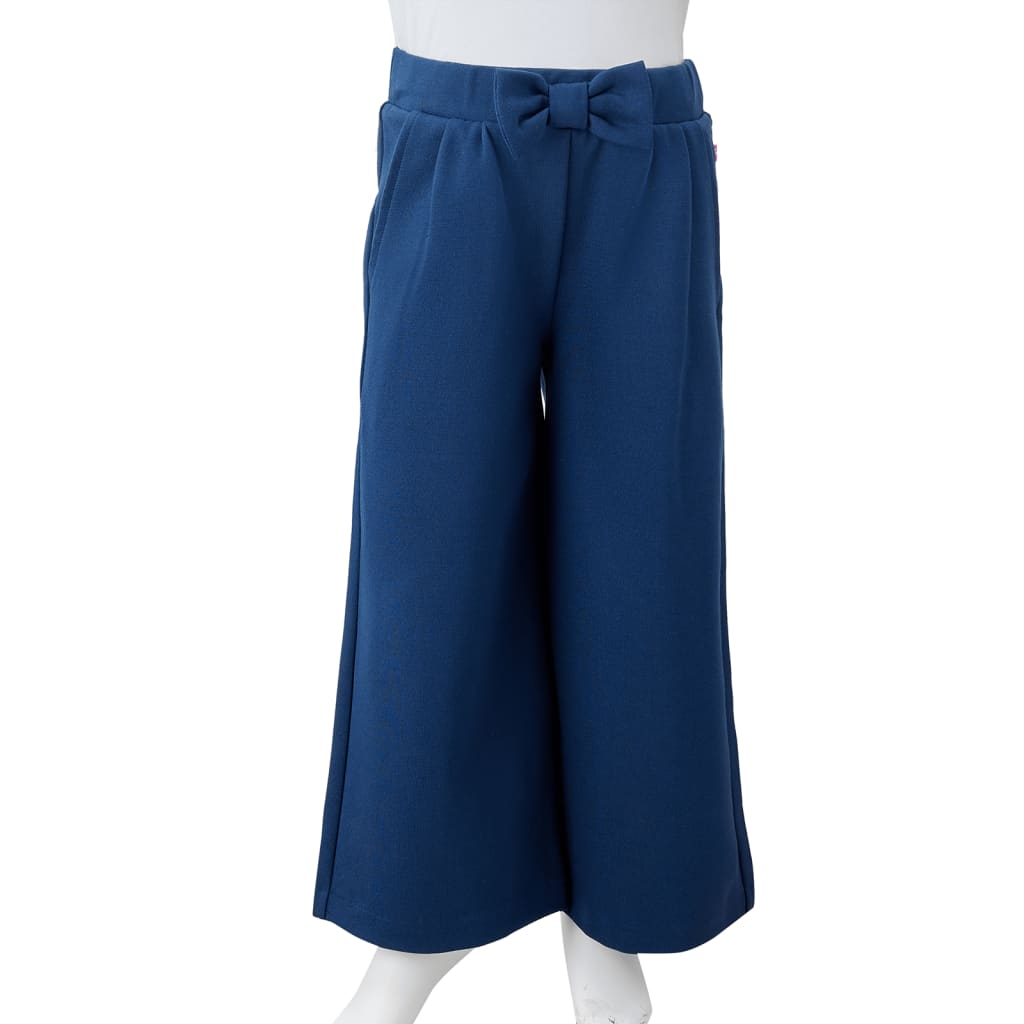 Pantaloni pentru copii cu picioare largi, bleumarin, 128 GartenMobel Dekor