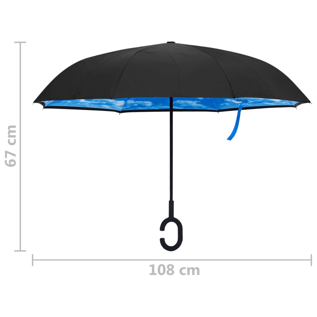 Umbrelă cu mâner în formă de C, negru, 108 cm GartenMobel Dekor