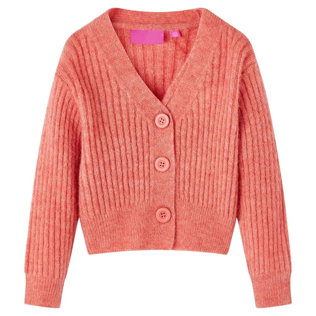 Cardigan tricotat pentru copii, roz mediu, 128 GartenMobel Dekor