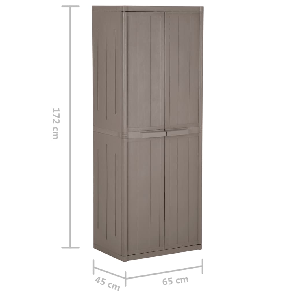 Dulap de depozitare grădină, maro, 65x45x172 cm PP aspect lemn GartenMobel Dekor