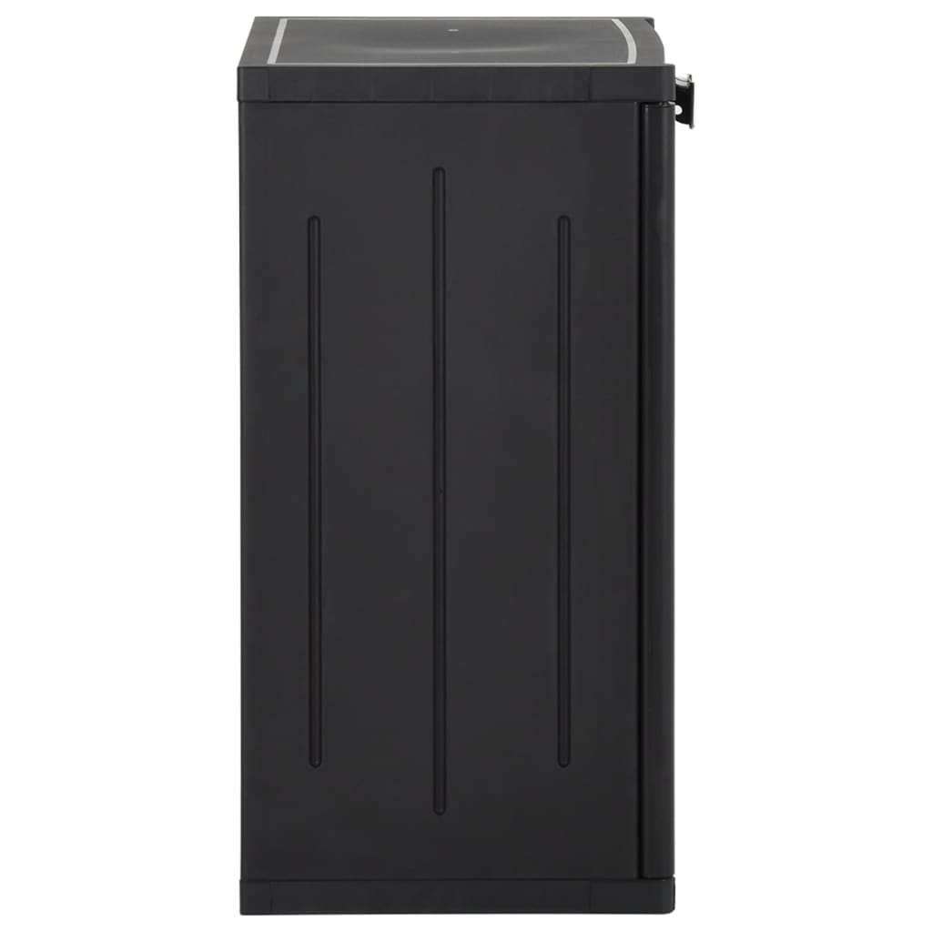 Dulap de depozitare pentru grădină, negru, 65x45x88 cm PP ratan GartenMobel Dekor