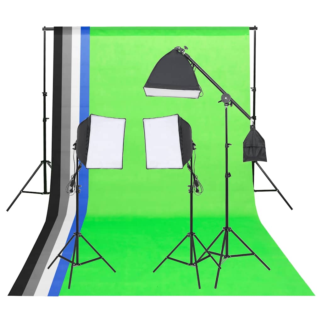 Kit de iluminat pentru studio foto cu fundaluri și reflector GartenMobel Dekor