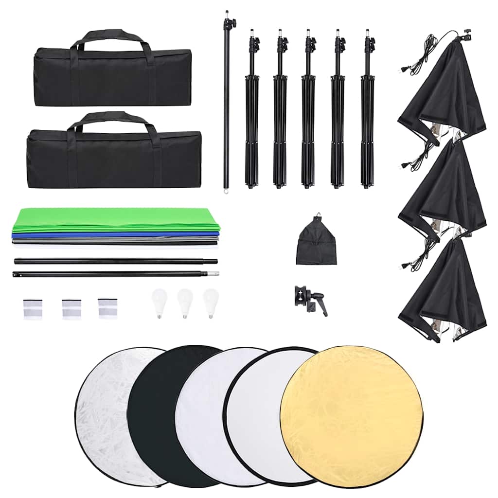 Kit de iluminat pentru studio foto cu fundaluri și reflector GartenMobel Dekor