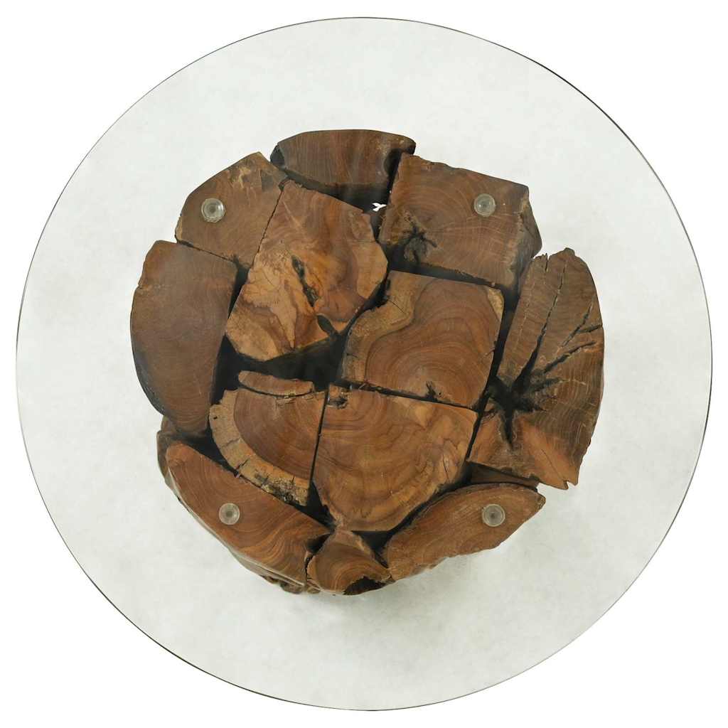 Măsuță de cafea, 60 cm, lemn masiv de tec erodat GartenMobel Dekor