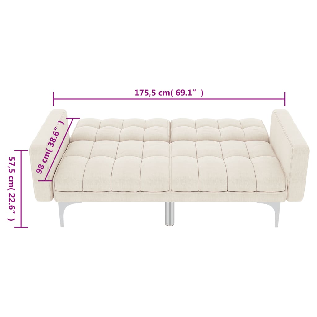 Canapea extensibilă, crem, material textil GartenMobel Dekor