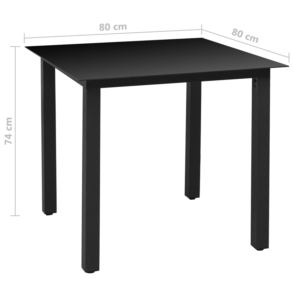 Set mobilier de grădină, 5 piese, negru, aluminiu GartenMobel Dekor