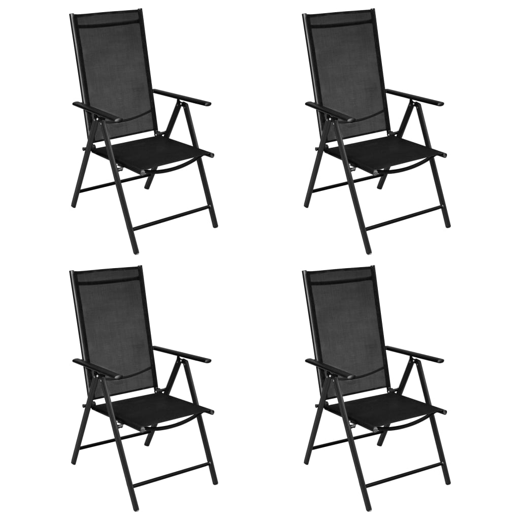 Set mobilier de grădină, 5 piese, negru, aluminiu GartenMobel Dekor