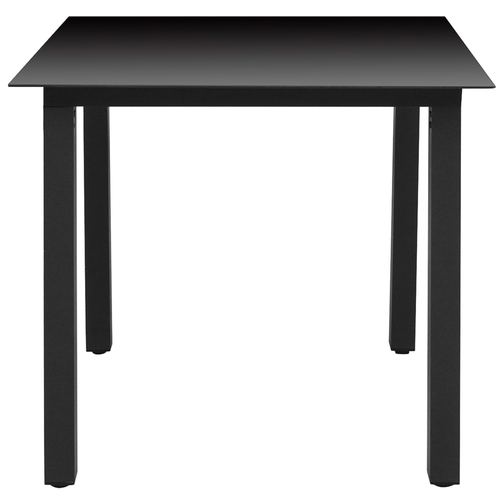 Set mobilier de grădină, 5 piese, negru, aluminiu GartenMobel Dekor