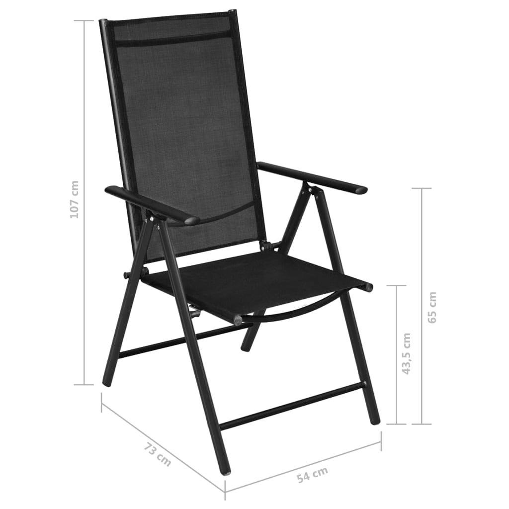 Set mobilier de grădină, 7 piese, negru, aluminiu GartenMobel Dekor
