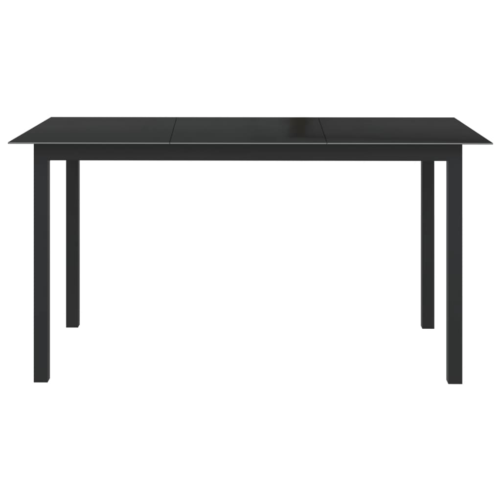 Set mobilier de grădină, 7 piese, negru, aluminiu GartenMobel Dekor