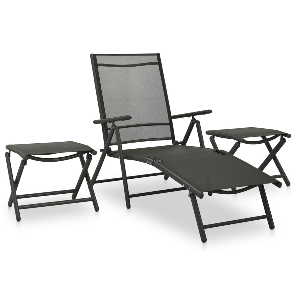 Set mobilier de grădină, 9 piese, negru și antracit GartenMobel Dekor