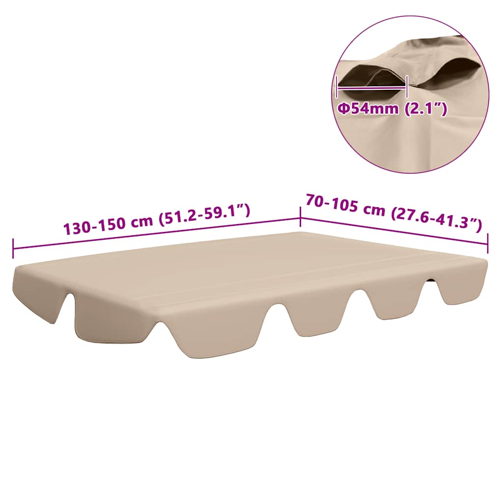 Copertină de rezervă leagăn grădină, bej, 150/130x105/70 cm GartenMobel Dekor