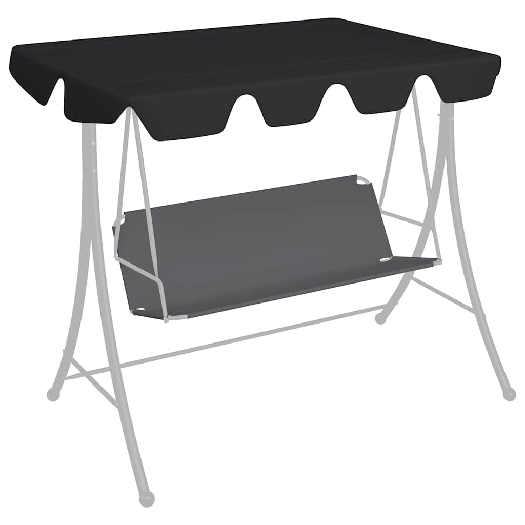 Copertină de rezervă leagăn grădină, negru, 150/130x105/70 cm GartenMobel Dekor