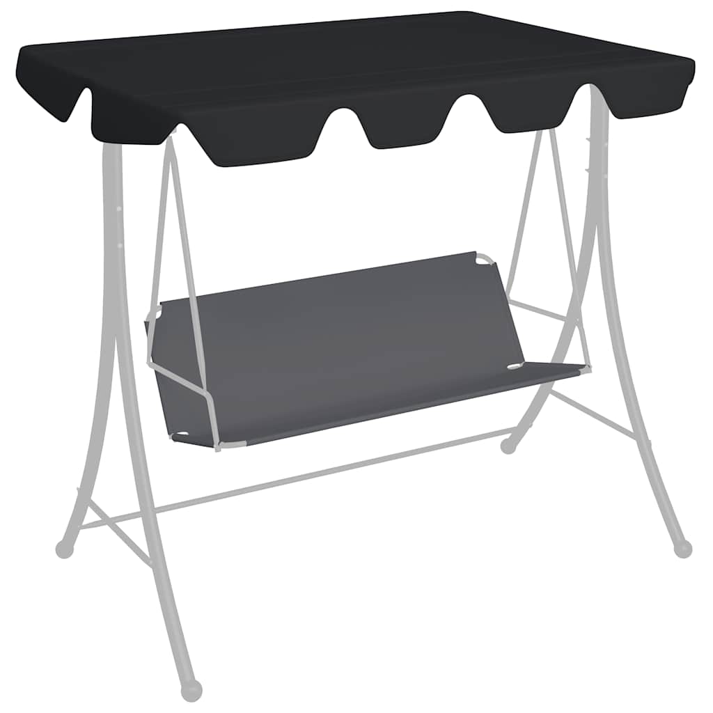 Copertină de rezervă leagăn grădină, negru, 188/168x145/110cm GartenMobel Dekor