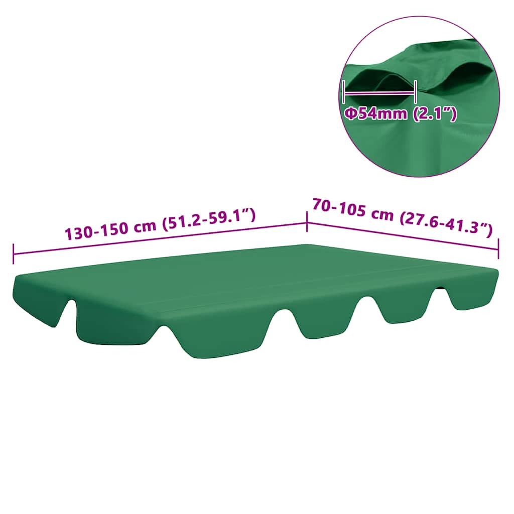 Copertină de rezervă leagăn grădină, verde, 150/130x105/70 cm GartenMobel Dekor