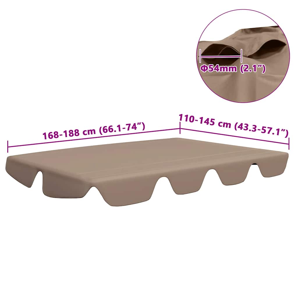 Copertină de rezervă leagăn grădină gri taupe 188/168x145/110cm GartenMobel Dekor