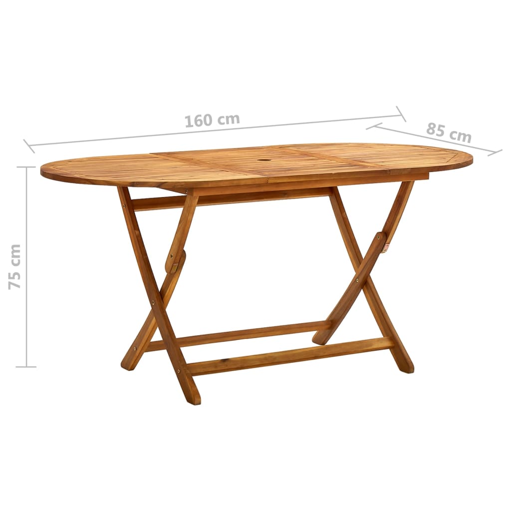 Masă de grădină pliabilă, 160x85x75 cm, lemn masiv de acacia GartenMobel Dekor