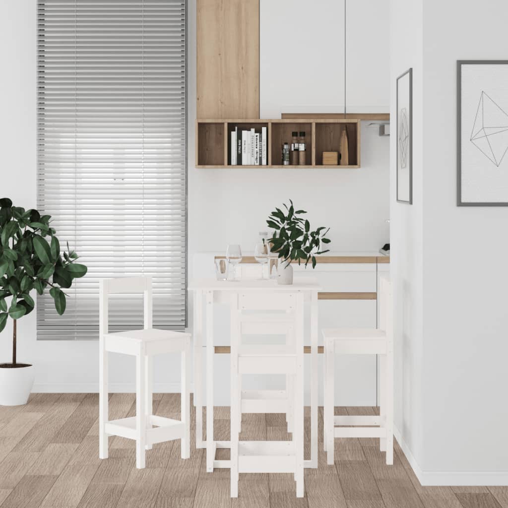 Set mobilier de bar, 5 piese, alb, lemn masiv de pin GartenMobel Dekor