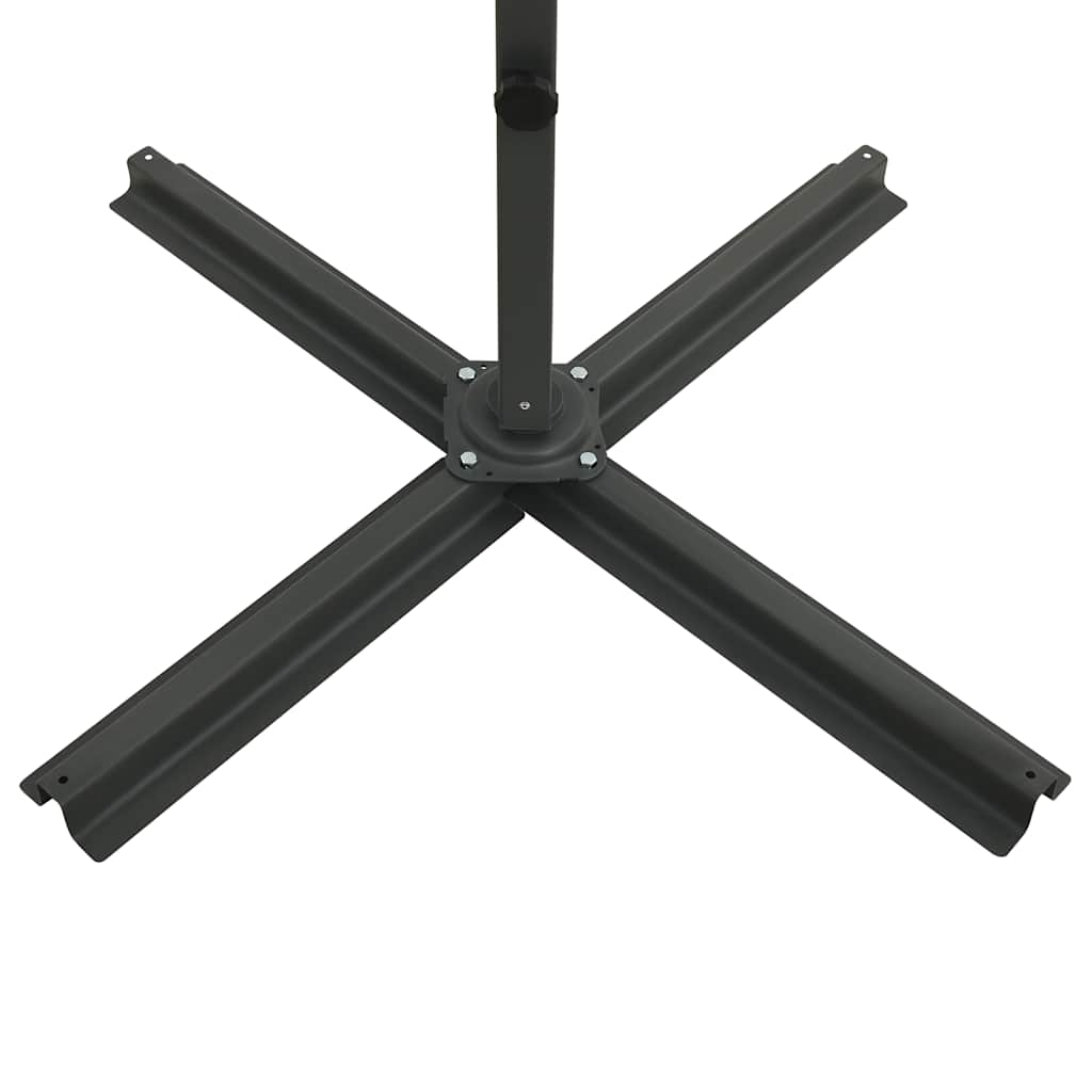 Umbrelă în consolă cu stâlp și LED-uri, albastru azur, 250 cm GartenMobel Dekor