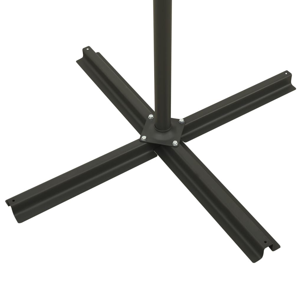 Umbrelă în consolă cu stâlp și LED-uri, verde, 300 cm GartenMobel Dekor