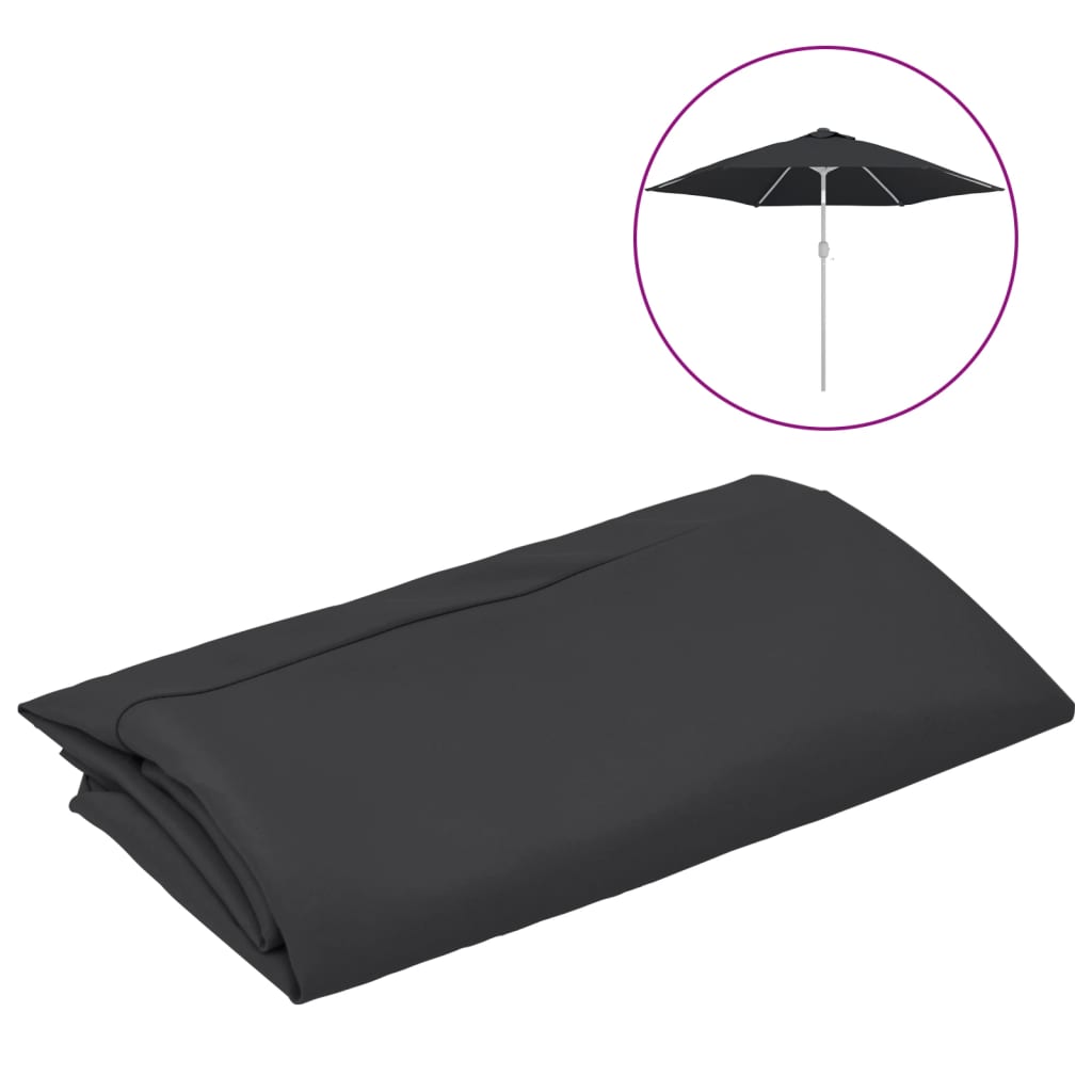 Pânză de schimb umbrelă de soare de exterior, negru, 300 cm GartenMobel Dekor