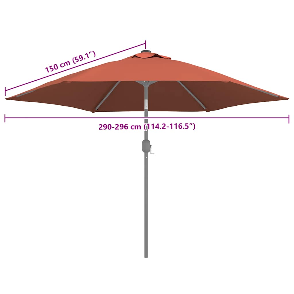 Pânză de schimb umbrelă de soare de exterior cărămiziu 300 cm GartenMobel Dekor