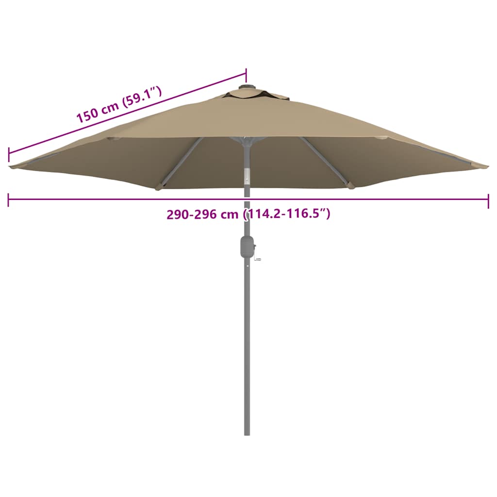 Pânză de schimb umbrelă de soare de exterior gri taupe 300 cm GartenMobel Dekor