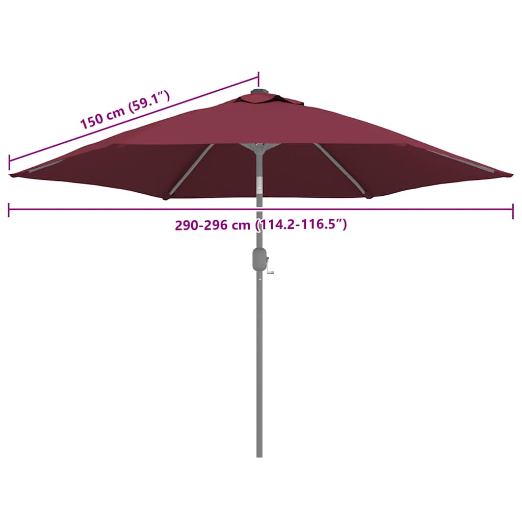 Pânză de schimb umbrelă de soare de exterior roșu bordo 300 cm GartenMobel Dekor
