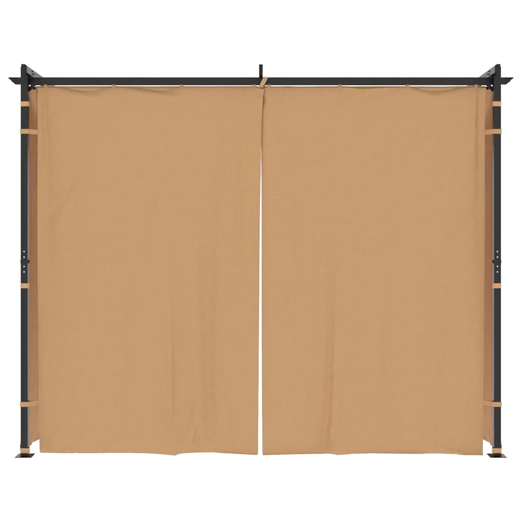 Pavilion cu draperii, gri taupe, 3 x 3 m, oțel GartenMobel Dekor