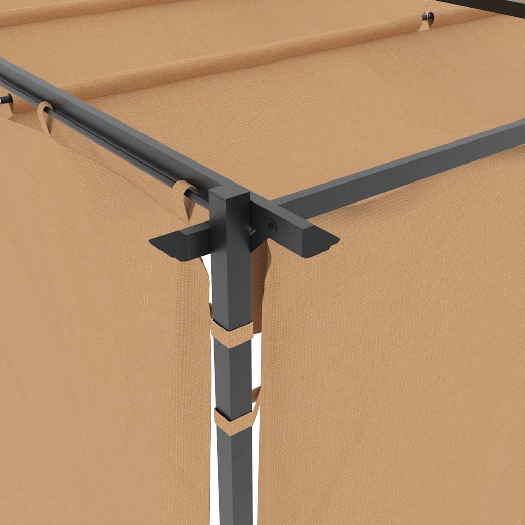 Pavilion cu draperii, gri taupe, 3 x 3 m, oțel GartenMobel Dekor