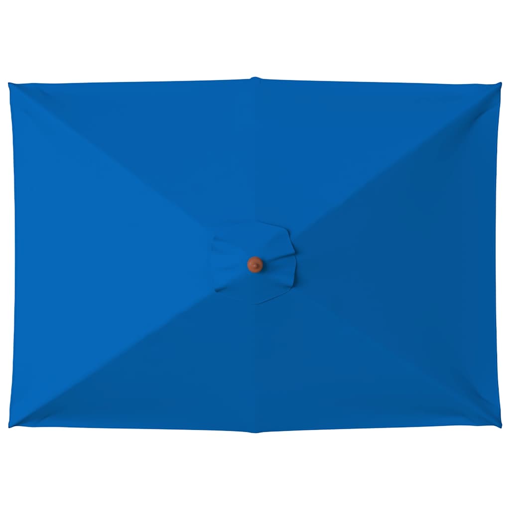 Umbrelă de soare de grădină, stâlp lemn, albastru, 150x200 cm GartenMobel Dekor