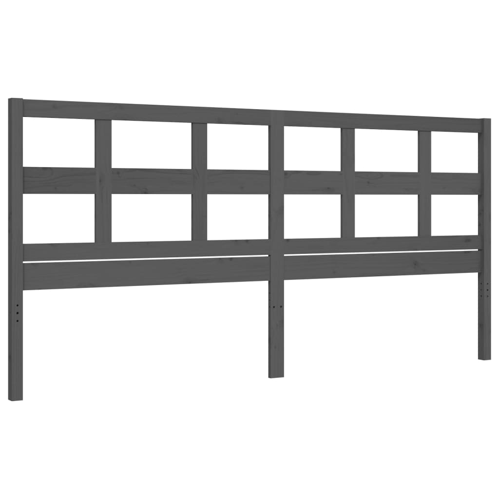 Cadru pat cu tăblie 200x200 cm, gri, lemn masiv GartenMobel Dekor